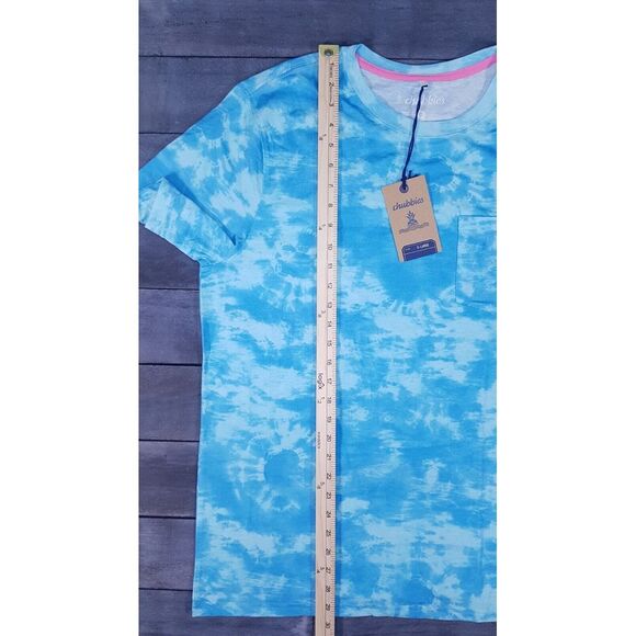CHUBBIES The Ocean Spray T-shirt Mens Size XL Blue Tie Dye Tropical - Picture 5 of 6